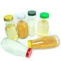 Haonai milk/juice glass bottles,square glass bottle with spray metal lid